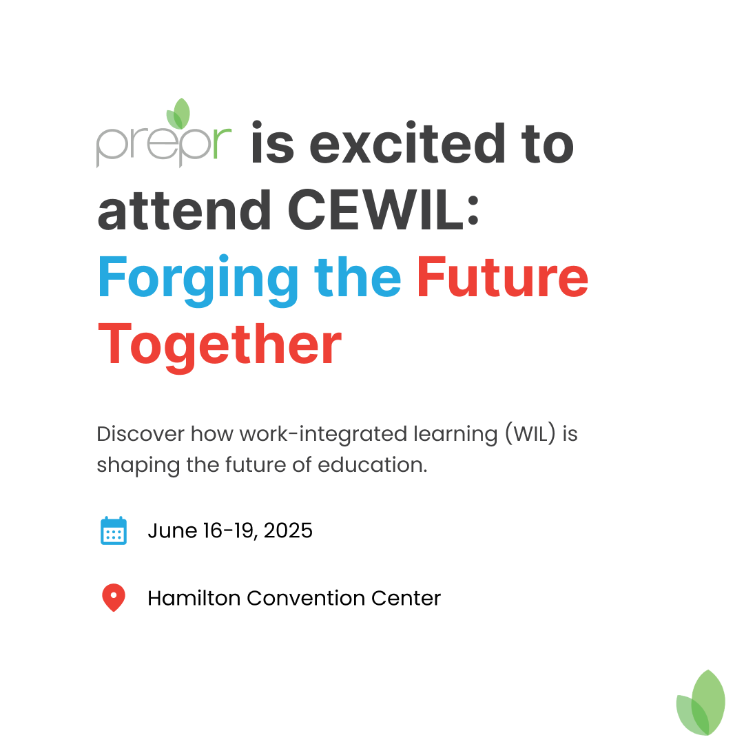 We’re excited to join CEWIL 2025 in Hamilton! At Prepr, we’re ready to spark bold collaborations, share insights, and explore how WIL empowers future-ready talent. Let’s shape the future of learning together with visionary leaders and changemakers. #CEWIL2025