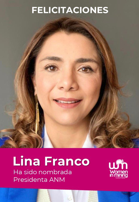 ¡Excelente noticia para la minería colombiana!

Celebramos con inmensa alegría el nombramiento de la geóloga Lina Beatriz Franco Idarraga como la nueva Presidenta de la Agencia Nacional de Minería (ANM). ⛏️👩‍🔬

Este es un paso gigante hacia una minería más inclusiva y equitativa.