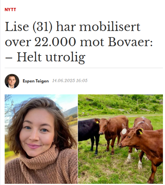 Lise Holm er helt rå. Over 22.000 har signert oppropet hun startet mot tvangsinnføringen av Bovaer.