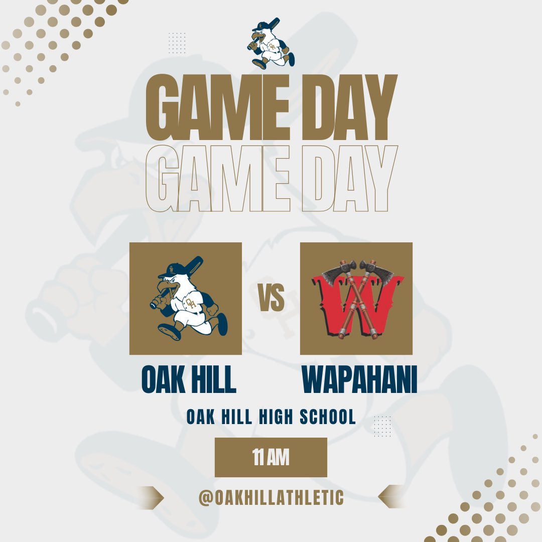 🏆 SEMI-STATE SEMI FINAL🏆 
🔵🟡Game Day🟡🔵
⚾ Baseball ⚾
🆚» Wapahani
📍» Oak Hill
⌚» 11am

<a href="/IHSAA1/">IHSAA</a> 
<a href="/CoachEdwards15/">Shane Edwards</a>

#WingsUp🪽
#StayGolden