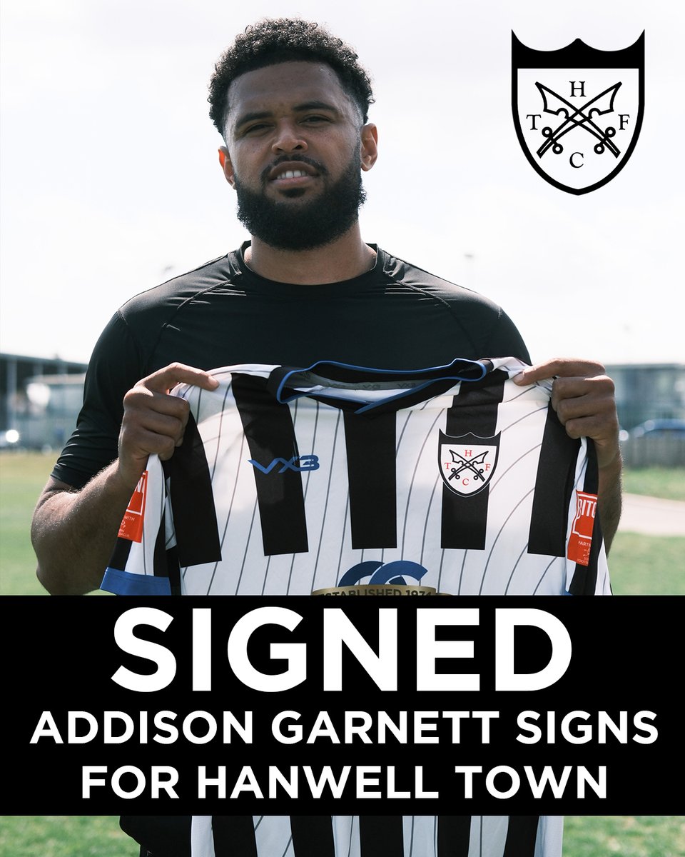Addison Garnett is a Geordie!

Defender Addison Garnett has joined Hanwell Town ahead of the 2025/26 season! A local boy from Northolt, he’s previously played for Crawley and Harrow Borough, and ended last season with Whitehawk.

Welcome <a href="/addisongarnett_/">Addison Garnett</a> 💪

#UpTheGeordies ⚫️⚪️