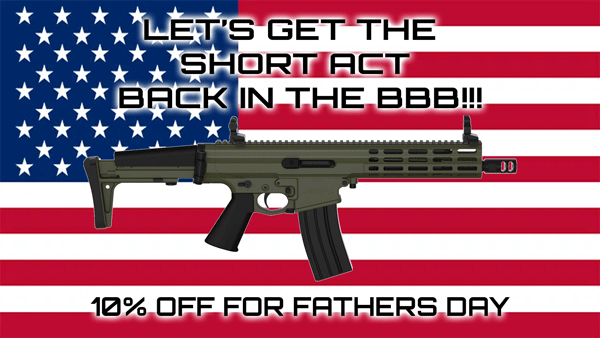RobinsonArms's tweet image. We patriots need to get our act together and call (202-224-3121), email, fax, and write our Senators to pass the SHORT Act which will remove SBRs, SBSs, and AOW from the NFA. Also, we're offering 10% off our XCRs for Father's Day robinsonarmament.com/fathers-day-20…