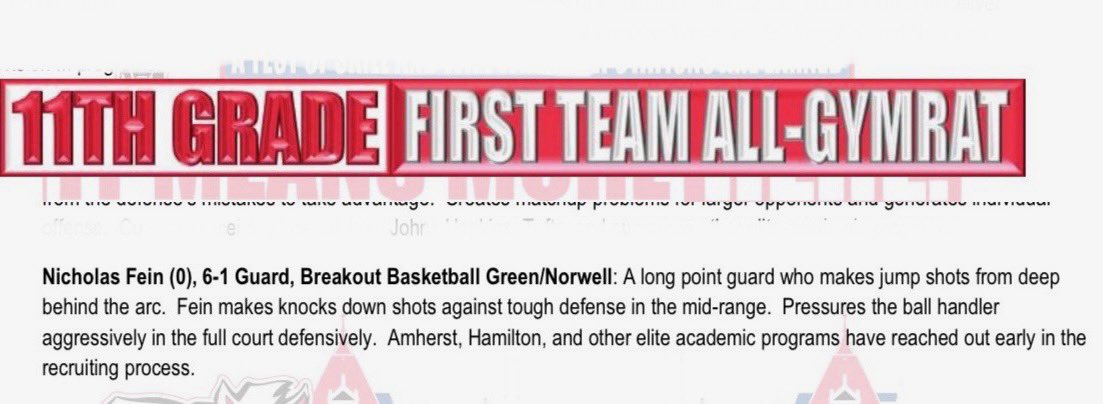 Thank you to <a href="/GymRatCHALLENGE/">GymRat CHALLENGE-GymRat LIVE-GymRat RECRUITING IDX</a> for naming me to all first team!