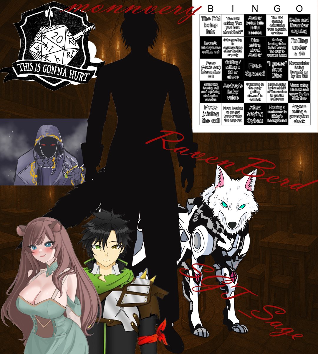 Debut and fantasy adventure with friends and #Twitch! Debuting in the up coming One Shot campaign TONIGHT at 9PM CST with players: 
cultofnothoon
<a href="/Sgt_Sage87/">Sgt_Sage</a> 
<a href="/QueenNezumi/">✨ QueenNezumi 🐀 Rat Vtuber</a> 
<a href="/SlayerShinokami/">Slayer Shinokami</a> 
<a href="/RavenBerdBeiaz/">RavenBerd</a> 
DM monnvery 
Model artist <a href="/keikohanachan/">KeikoHana✨ | Vtuber artist on Vgen ✨ Comm open</a>