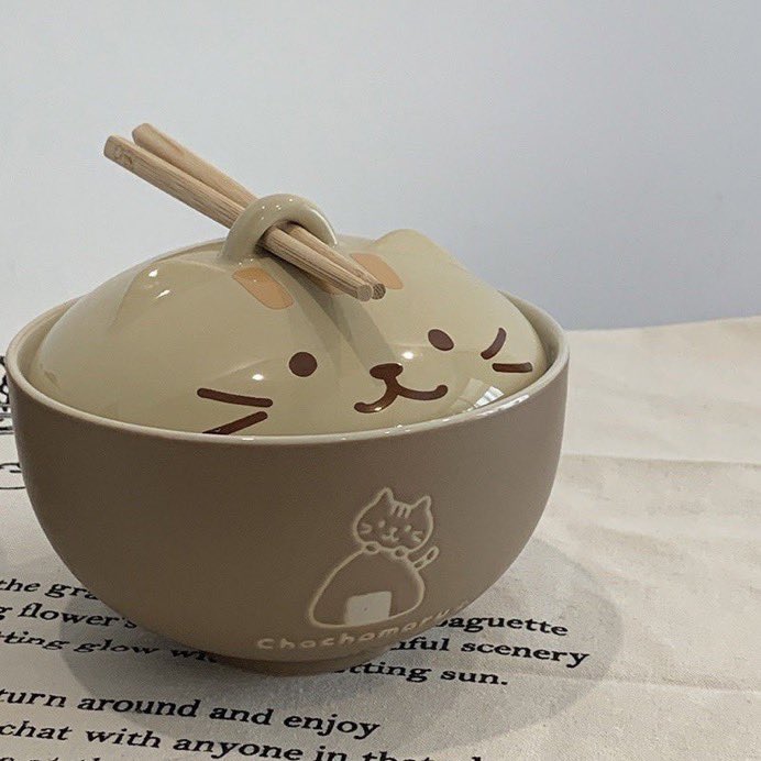 ชามถ้วยมาม่าแมวเหมียว ทานมาม่ายังไงให้น่ารักขนาดนี้ค้าบเนี่ย🐱🐾