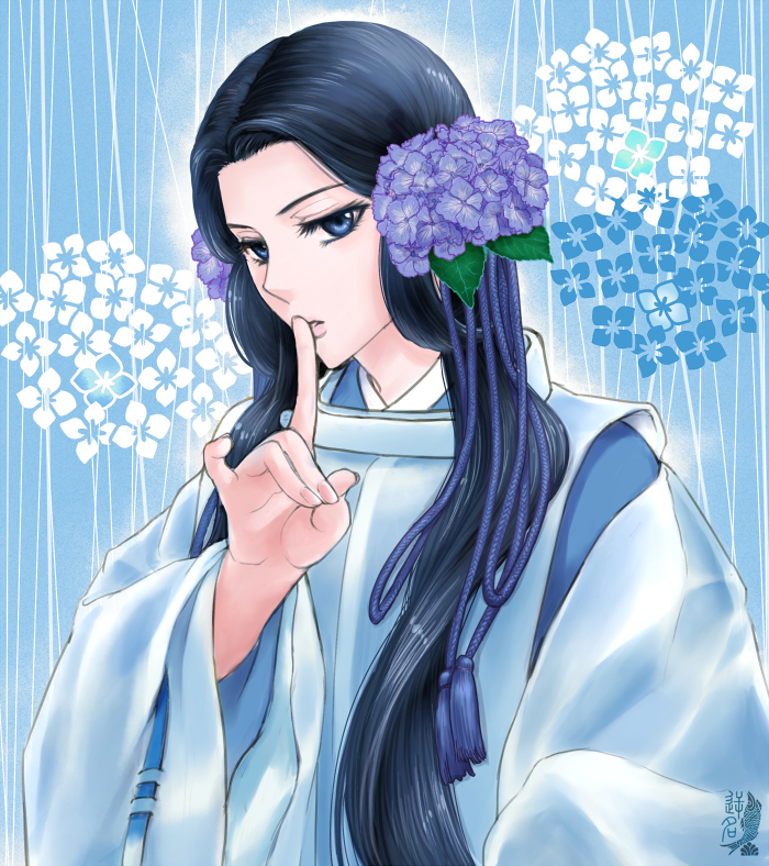「紫陽花アイコン色変化[3/5] 【あぢさゐの花のよひらにもる月を影もさながらをる」|逆名🌈🕊️🏳️‍⚧️のイラスト