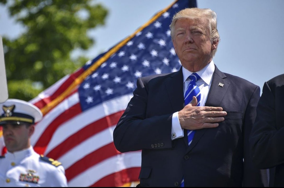 elbrookman's tweet photo. Breaking News: Federal Judge in San Francisco has ruled it is dictatorial for Trump to celebrate his birthday with 2 other National celebrations. 
Happy Birthday President Trump ! #PresidentTrump #Army250 #FlagDay https://t.co/MP0lPoPGs9