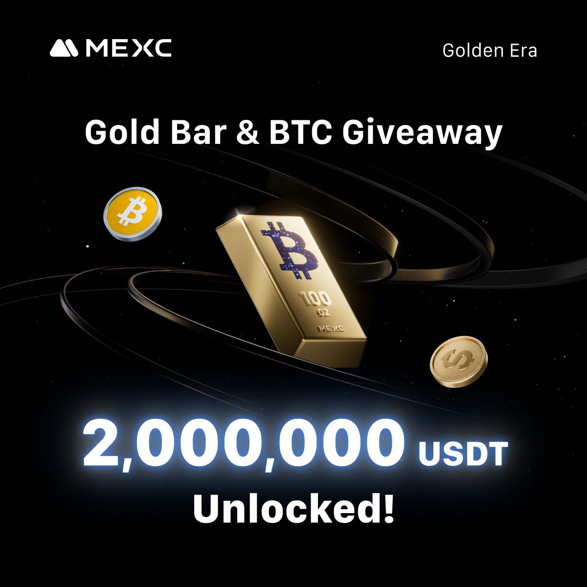 🔓 2,000,000 $USDT UNLOCKED!

#MEXC Golden Era Showdown just leveled up - 2M is officially up for grabs! 🏆

📈 Daily rankings, weekly prizes, and the chase for 1 $BTC &amp; a 100 oz gold bar continue

👇 It’s not too late to join
 s.mexc.com/mevent/fum5IwcP

#MEXCGold #MEXCGoldenEra