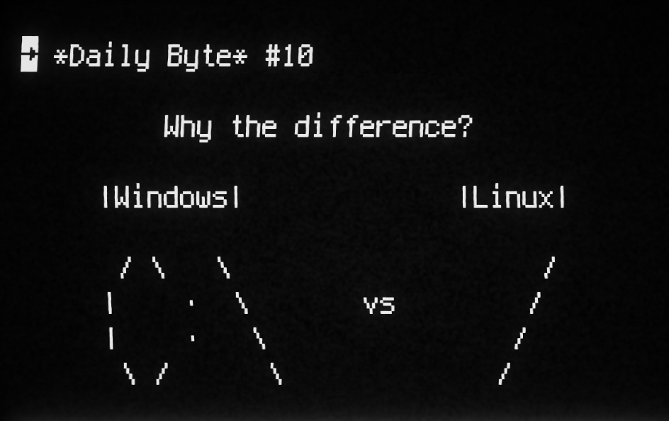 zuhaitz_dev's tweet image. #DailyByte #10: Why does Windows use letters like C:\ while Linux &amp;amp; macOS use /?

Why do Windows users think of drives, and Unix users think of trees? Let&apos;s get into it. 👇