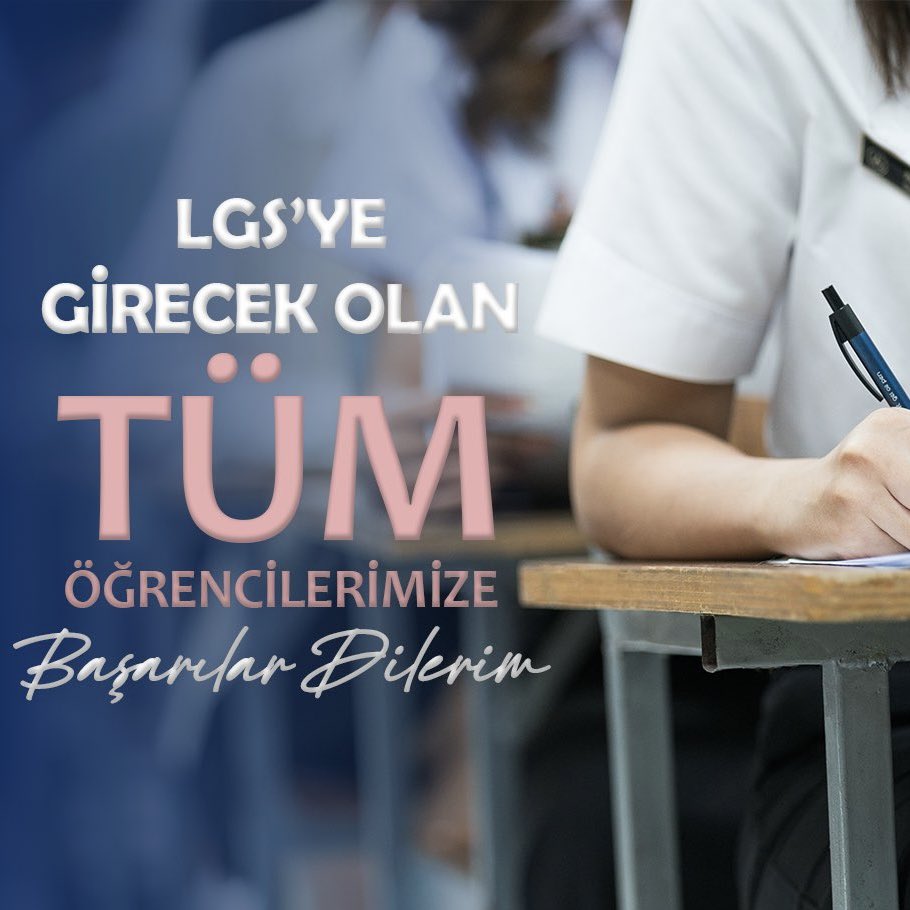 Geleceğimizin teminatı evlatlarımızın heyecanını paylaşıyoruz.

LGS sınavına girecek tüm kardeşlerimize başarılar diliyorum. Emeklerinin karşılığını almaları duasıyla…

Allah zihin açıklığı versin.