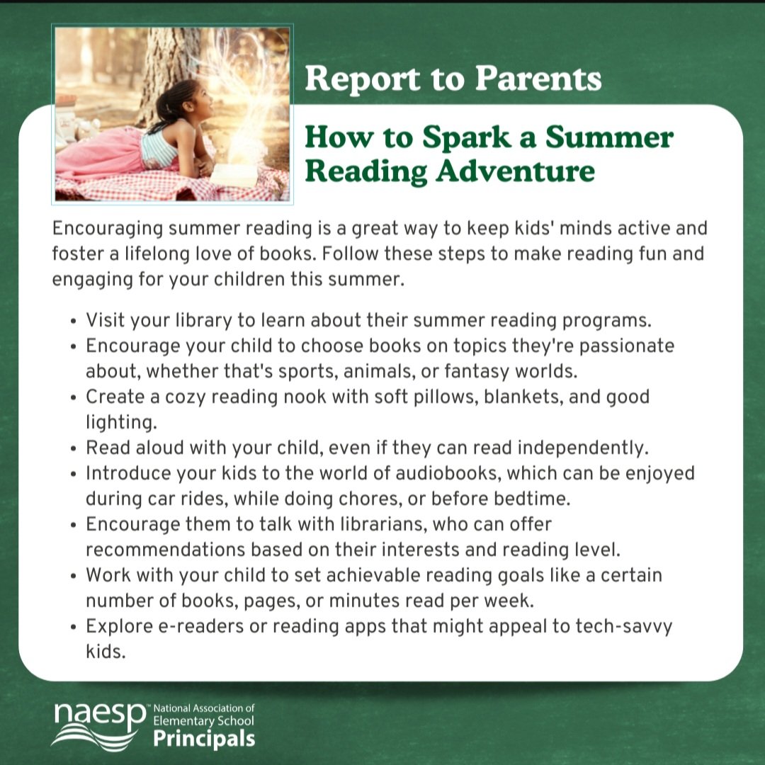 NFES 2025 October 27- 31, 2025 (@nfesummit) on Twitter photo Great tips for families on strategies to promote literacy skills over the summer <a href="/NAESP/">National Assoc. of Elementary School Principals</a> #nfesummit25 Great tips for families on strategies to promote literacy skills over the summer <a href="/NAESP/">National Assoc. of Elementary School Principals</a> #nfesummit25