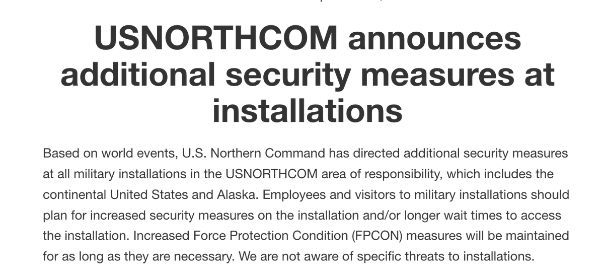 Usnorthcom USNORTHCOM Tightens Security at All Continental U.S. and Alaska Bases ...