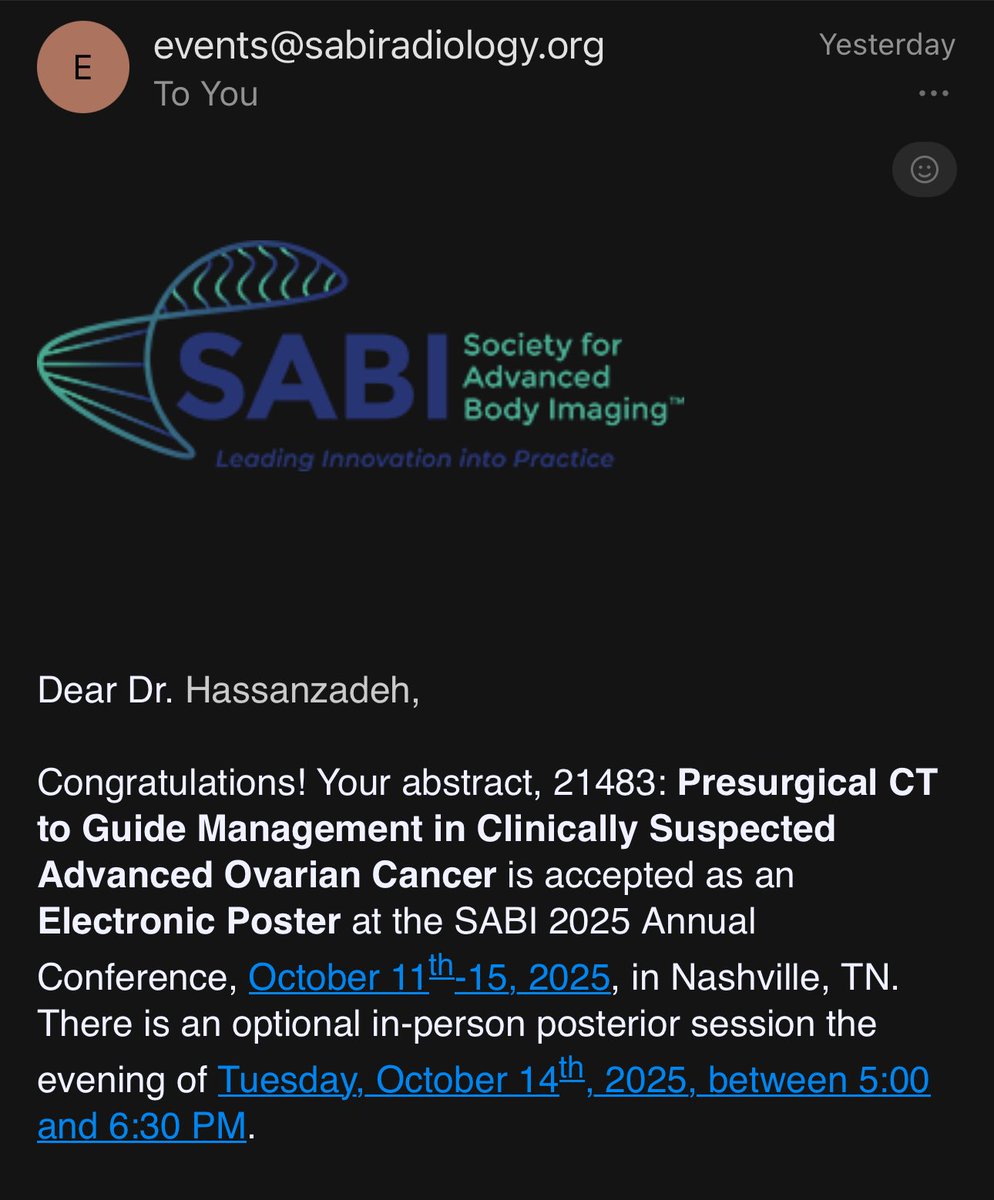 saraaahzzz's tweet image. All abstracts accepted for #SABI2025! 🎉 Super excited to share our work and meet everyone in Nashville. Thanks for the chance to present! @SABImaging