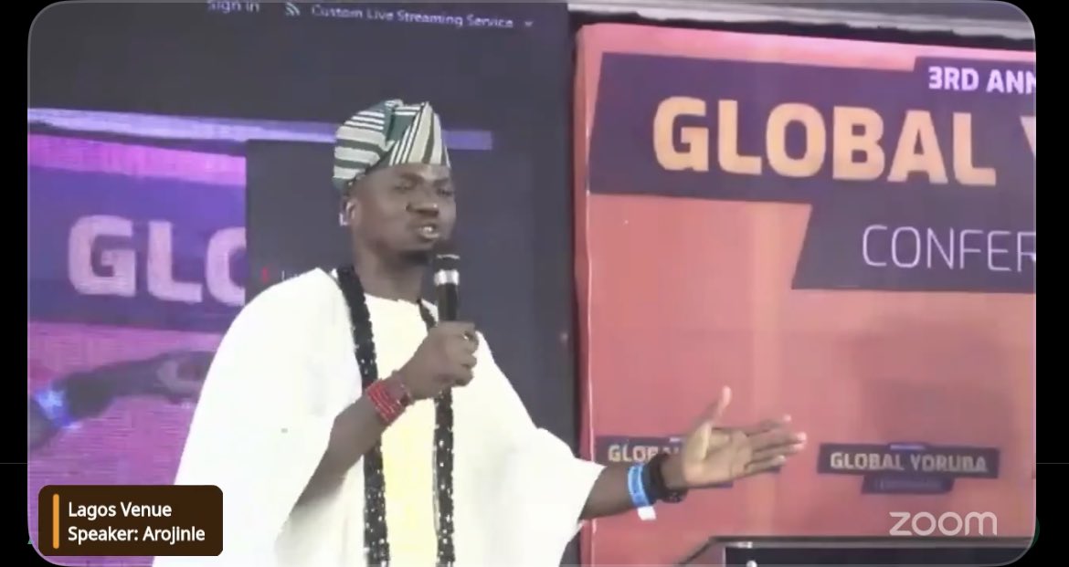 .⁦<a href="/arojinle1/">Arojinle</a>⁩ speaking at The Global Yoruba Conference by ⁦<a href="/ThinkYoruba_1st/">THINK YORUBA FIRST</a>⁩