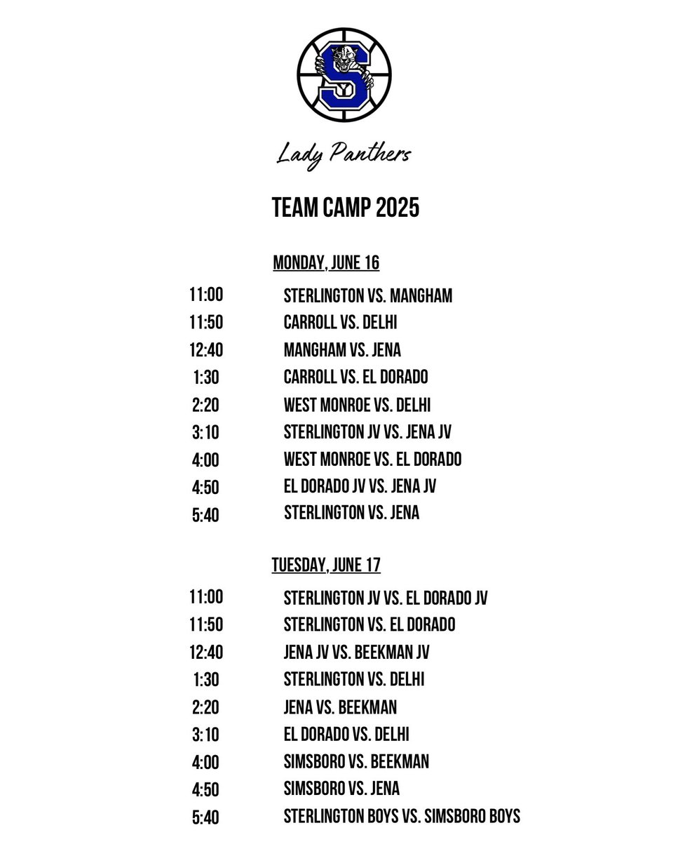 Lady Panther Team Camp 2025