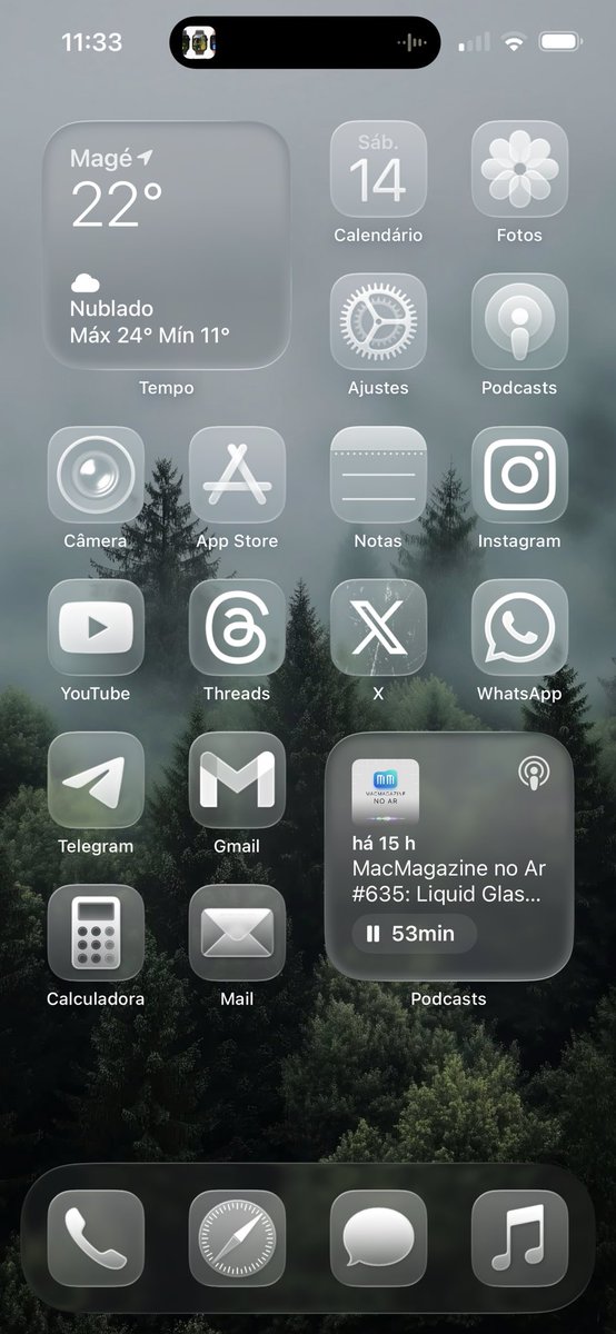 HudsonTan's tweet image. Estão gostando do liquid glass? #iOS26Beta1