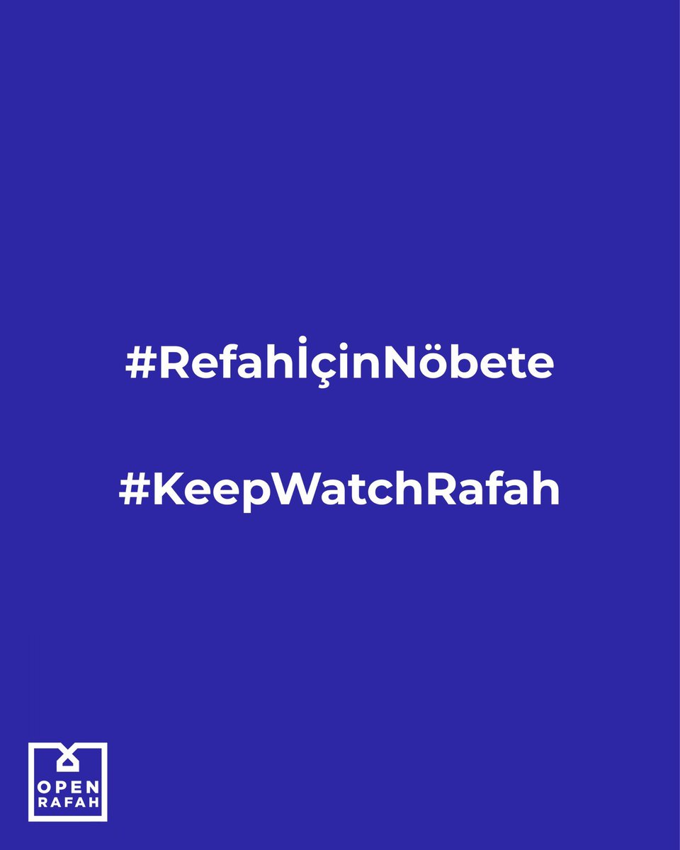 Çocuklar ölüyor, biz izliyoruz…
Gazze susmuyor, biz susmamalıyız.
Refah Kapısı her kapandığında bir bebeğin nefesi kesiliyor. 
#RefahİçinNöbete
