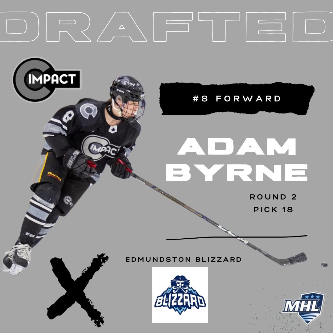 🚨 DRAFT ALERT 🚨
A huge congratulations to Adam Byrne on being selected in the 2nd Round, 18th Overall by the Edmundston Blizzard of the MHL! 

<a href="/BlizzardEdston/">Blizzard Edmundston</a> 
<a href="/THEMHL/">The MHL</a>