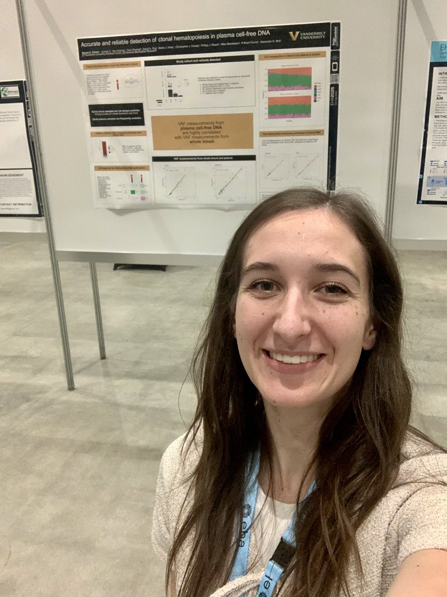 alyssa_c_parker's tweet image. How reliable is plasma cell-free DNA for detection of clonal hematopoiesis? Would love to chat about it tonight at the #EHA25 poster session! Poster PS-2315 :)
