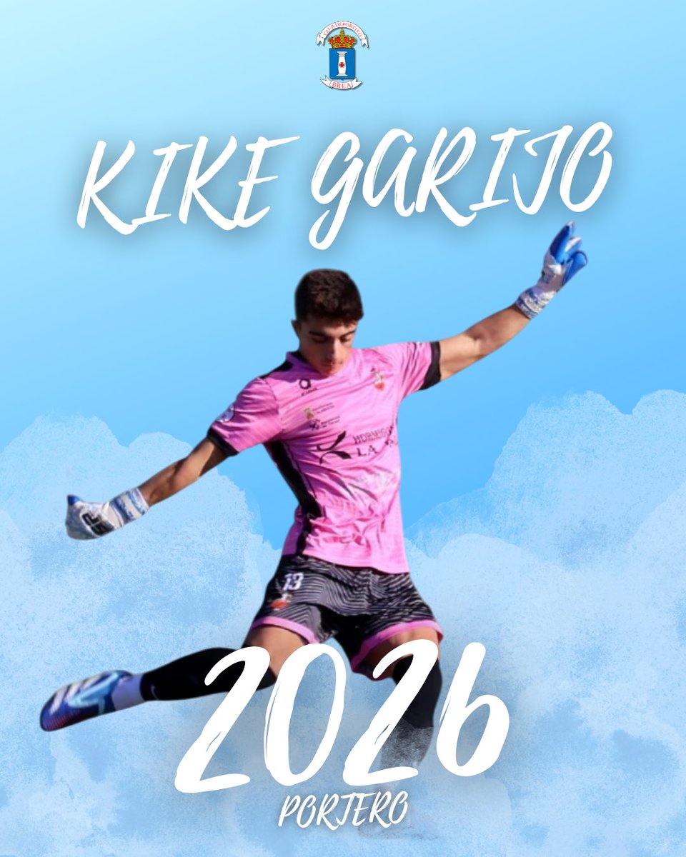 cd_brea's tweet photo. 📯 | 𝗢𝗙𝗜𝗖𝗜𝗔𝗟

Kike Garijo, nuevo guardameta del CD Brea para la próxima temporada 2025/26

Llega procedente del Calamocha CF, donde la pasada temporada disputó 5 partidos en 3ª RFEF 👐🏼🥅

¡Bienvenido, @kike23gb ! 🤍💙 https://t.co/MGlBbahNMm