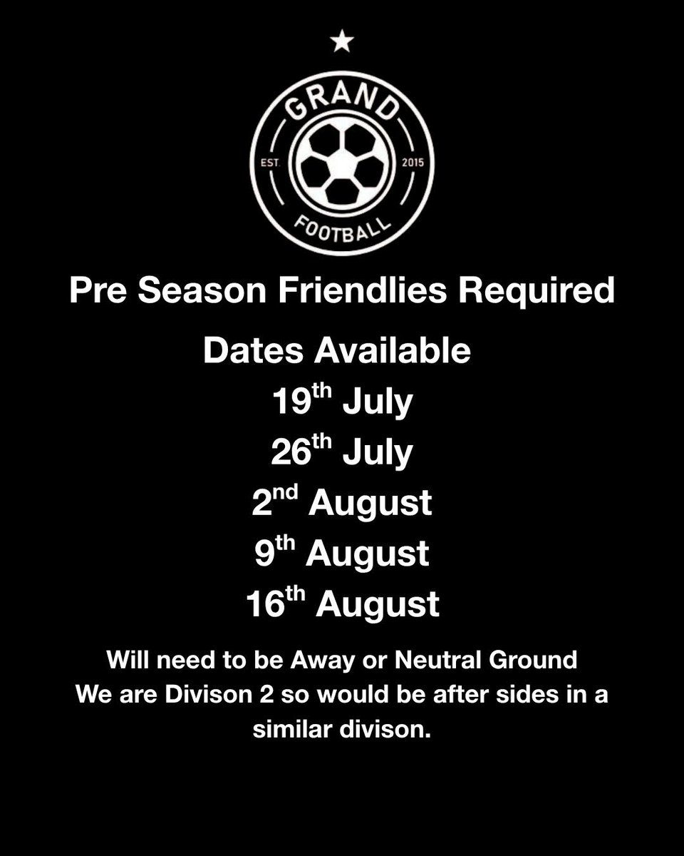 Saturday side return to the R&amp;D this season (Div 2) 

Looking for some friendly games, ideally from divisions of a similar nature.
