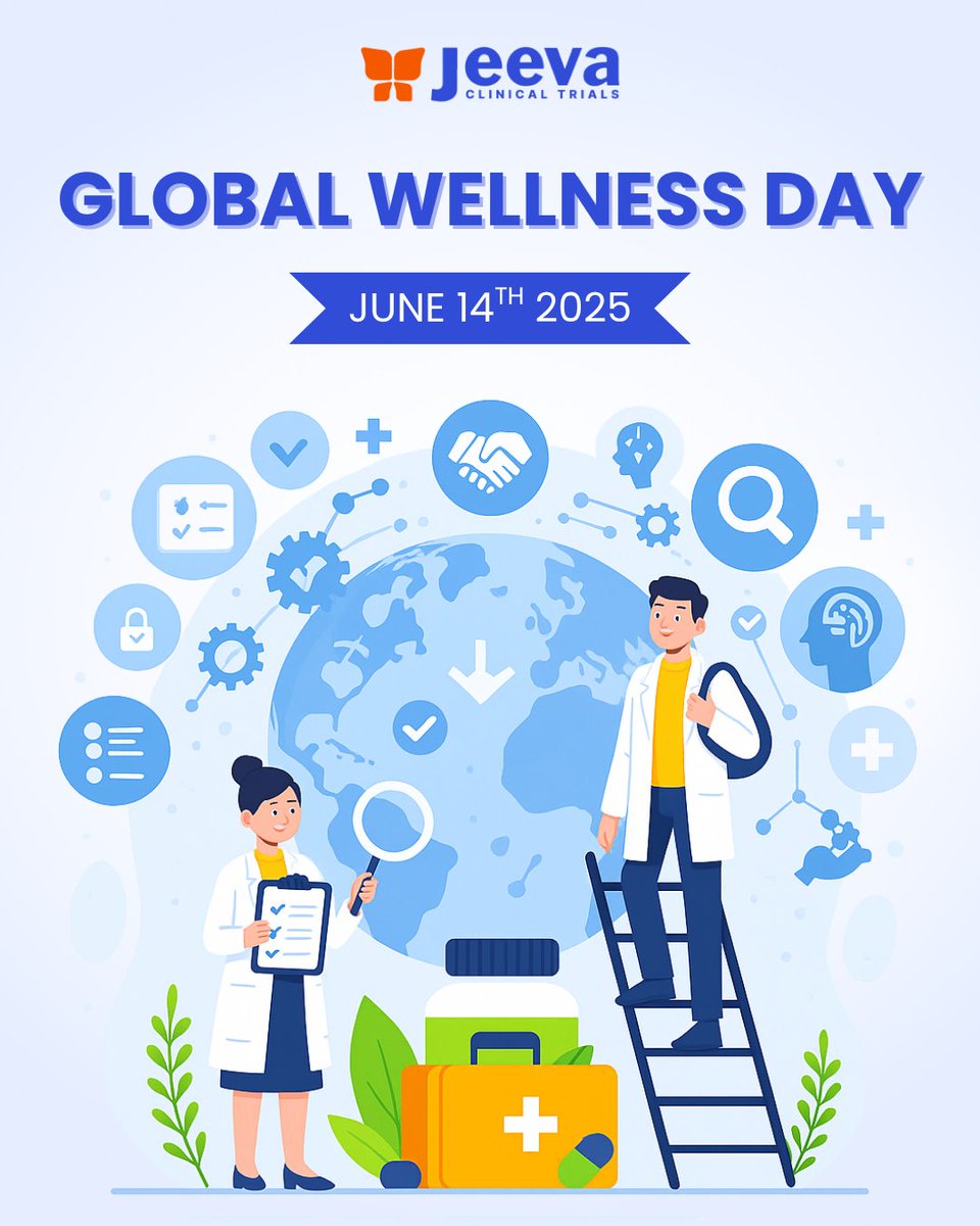 🌍 Happy Global Wellness Day! 
 At Jeeva, we believe wellness isn’t just a personal goal—it’s a collective mission. 

💜 Because wellness begins with science—and thrives through innovation. 

#GlobalWellnessDay #WellnessForAll #ClinicalResearch