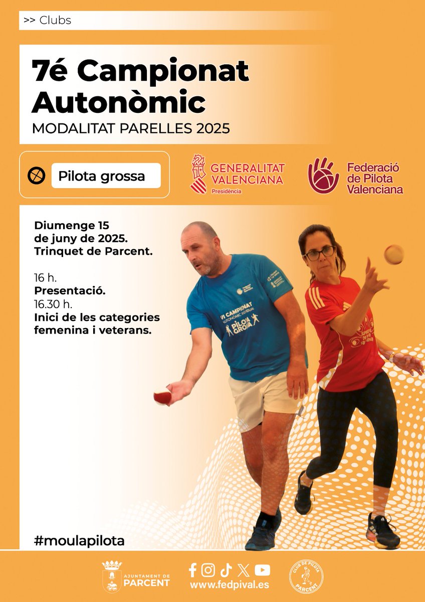 Demà comença a rodar la pilota a #Parcent. Amunt #pilotagrossa ⚾!