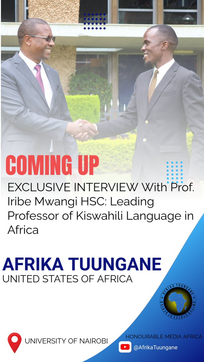 pan-afriCAN💫 (@hezmureithi) on Twitter photo HERE COMES MY BIG EXCLUSIVE INTERVIEW 🎙with Africa's Leading KISWAHILI Language PROFESSOR & SCHOLAR: Professor IRIBE MWANGI HSC
Watch 👉 youtu.be/J4WG6fYZLio?si…
In my #MISSION and PETITION to <a href="/_AfricanUnion/">African Union</a>
to UNITE AFRICANS THROUGH A COMMON AFRICAN LANGUAGE: #KISWAHILI
#Africa HERE COMES MY BIG EXCLUSIVE INTERVIEW 🎙with Africa's Leading KISWAHILI Language PROFESSOR & SCHOLAR: Professor IRIBE MWANGI HSC
Watch 👉 youtu.be/J4WG6fYZLio?si…
In my #MISSION and PETITION to <a href="/_AfricanUnion/">African Union</a>
to UNITE AFRICANS THROUGH A COMMON AFRICAN LANGUAGE: #KISWAHILI
#Africa