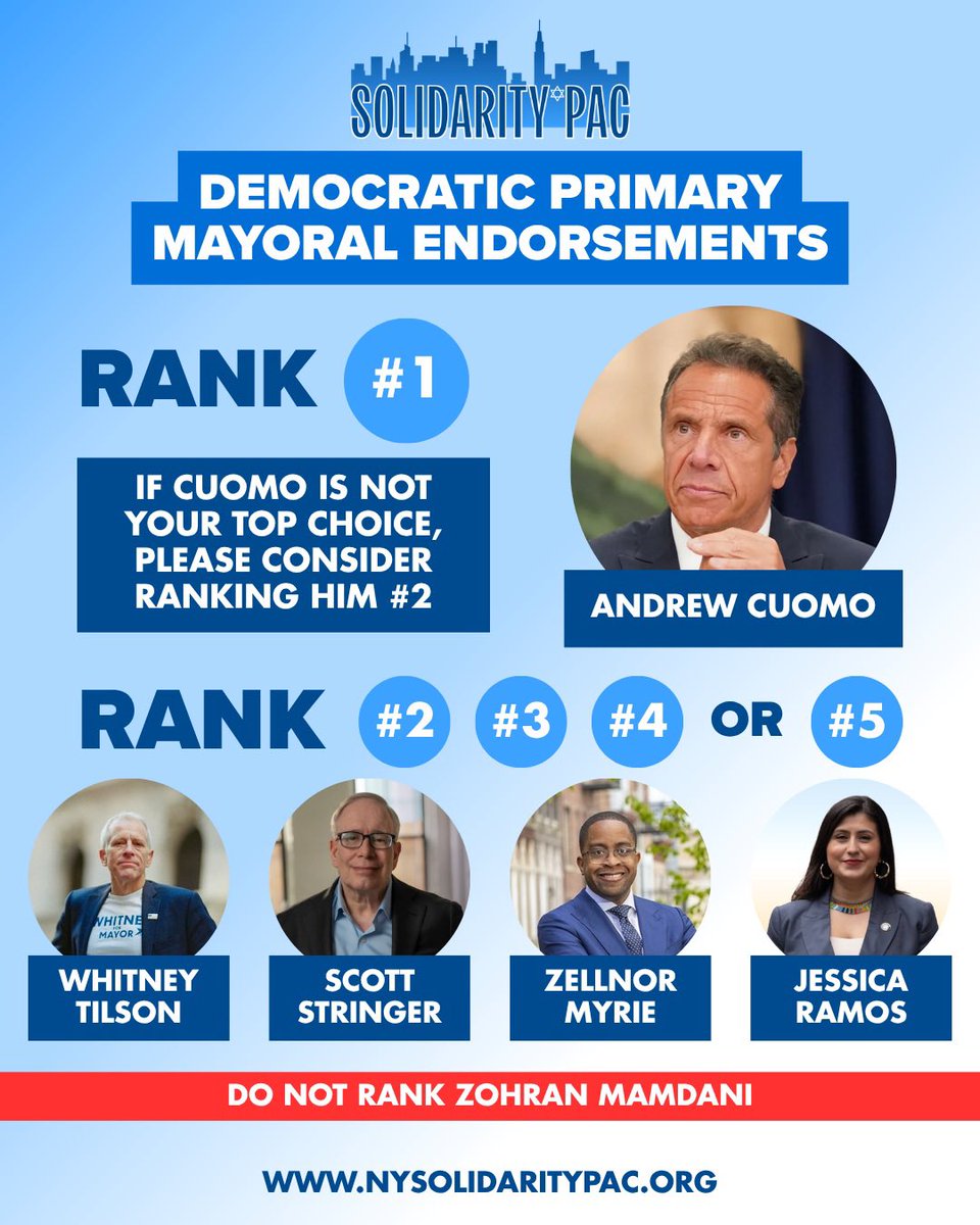 Sara Forman (@saral4man) on Twitter photo Happy first day of early voting! A little rain will not hurt you as much as ranking Zohran Mamdani anywhere on your ballot will! Happy first day of early voting! A little rain will not hurt you as much as ranking Zohran Mamdani anywhere on your ballot will!