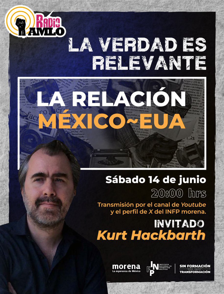 INFP Morena (@infpmorena) on Twitter photo Te compartimos la cartelera del día de hoy:
🔴 Círculo de estudios Luchemos Grupo Cedros <a href="/RenaceInfp/">Red Nacional de Círculos de Estudio</a>
⏰ 10:00 hrs.
🖥️ Transmisión en vivo por nuestras redes sociales.
🔴 Conferencia Servicio Popular <a href="/serviciopopular/">Servicio Popular | INFP</a> <a href="/varamburucano/">Víctor Aramburu💪🏾 ☭🇵🇸</a>
⏰ 12: 00 hrs.
🖥️ Transmisión por nuestro Te compartimos la cartelera del día de hoy:
🔴 Círculo de estudios Luchemos Grupo Cedros <a href="/RenaceInfp/">Red Nacional de Círculos de Estudio</a>
⏰ 10:00 hrs.
🖥️ Transmisión en vivo por nuestras redes sociales.
🔴 Conferencia Servicio Popular <a href="/serviciopopular/">Servicio Popular | INFP</a> <a href="/varamburucano/">Víctor Aramburu💪🏾 ☭🇵🇸</a>
⏰ 12: 00 hrs.
🖥️ Transmisión por nuestro
