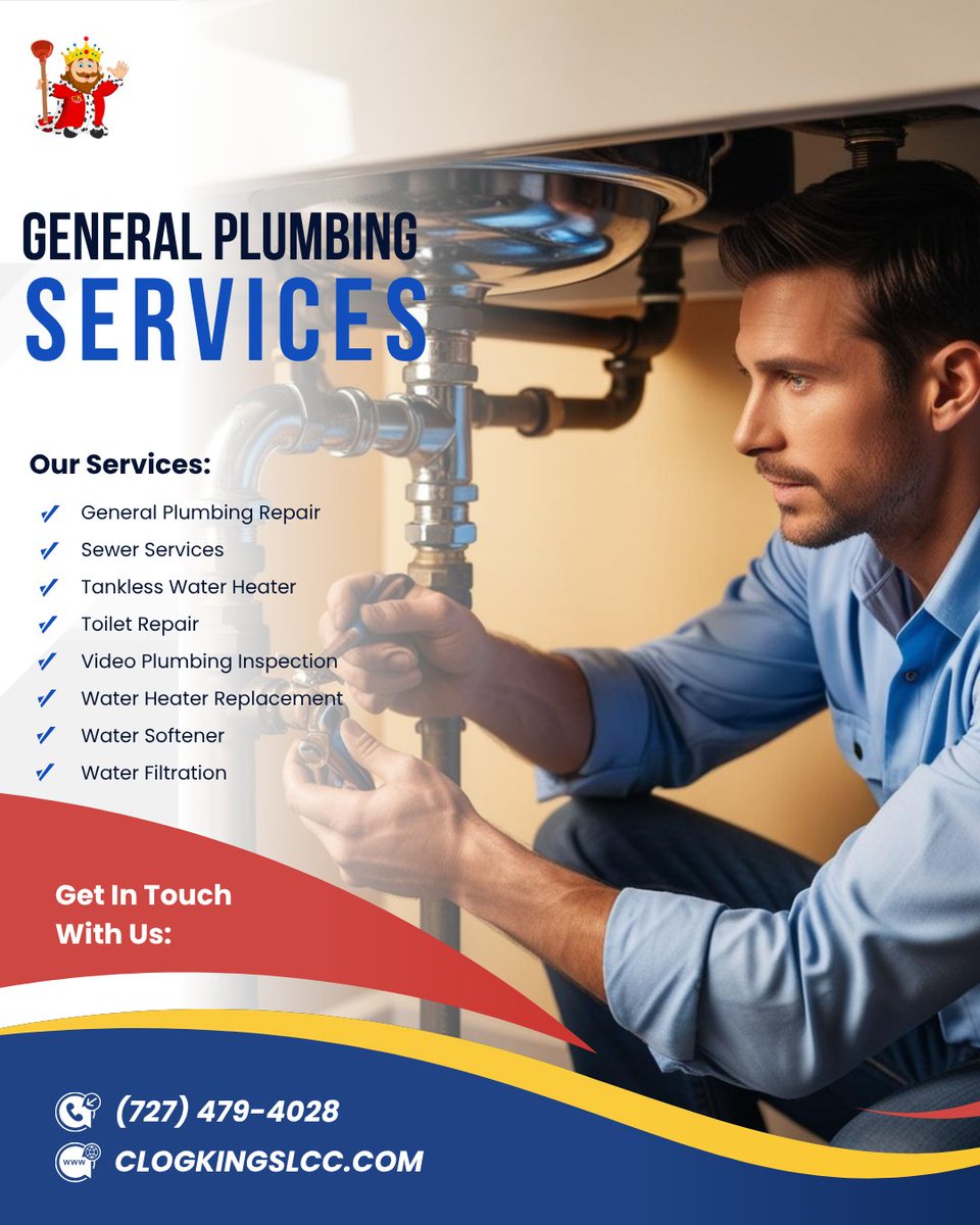 ClogKings's tweet photo. 🚰 Is your plumbing trying to tell you something? 💦

📞 Call us now at (727) 479-4028—our experts are ready to help! 
🌐 Visit us today and schedule your free estimate: https://t.co/Oam6KNzQ1F 

#PlumbingExperts #ReliableService #24HourService #QualityWater #EcoFriendly https://t.co/1GlYcNTUiQ