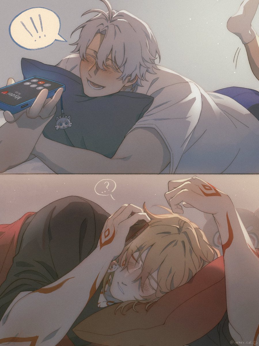 lycheelinecat's tweet image. Phone Call 📞 

#phaidei #Phainon #Mydei