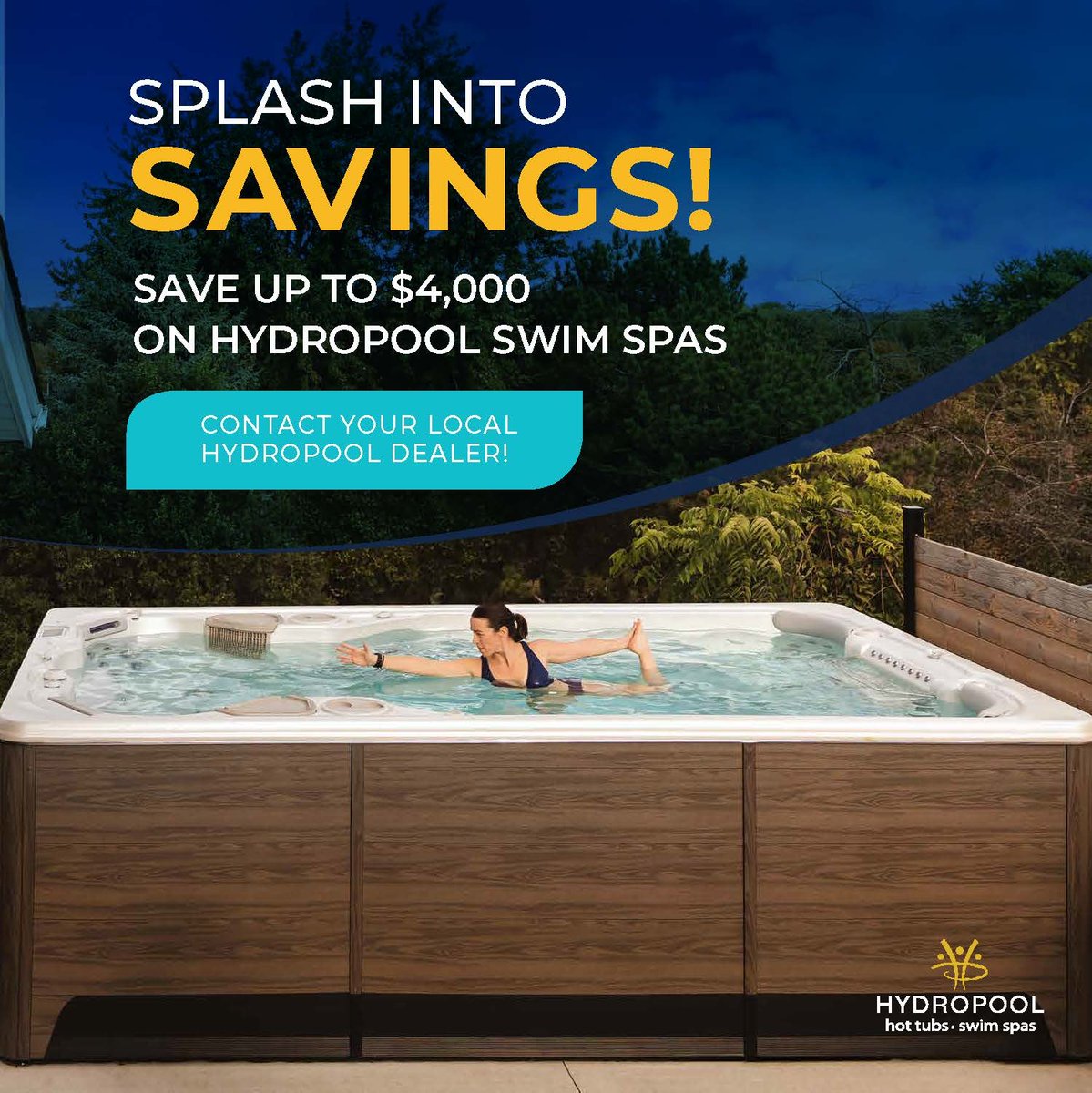 Splash into Savings with Hydropool's major swim spa sale, going on across the country now. Save up to $4,000 on Executive Trainers.

Save $2,000 on Aquatic and all other Executive models.

Get immediate pricing here: ​hubs.li/Q03rmhhm0​

#wateriscalling #hydropool #swimspa