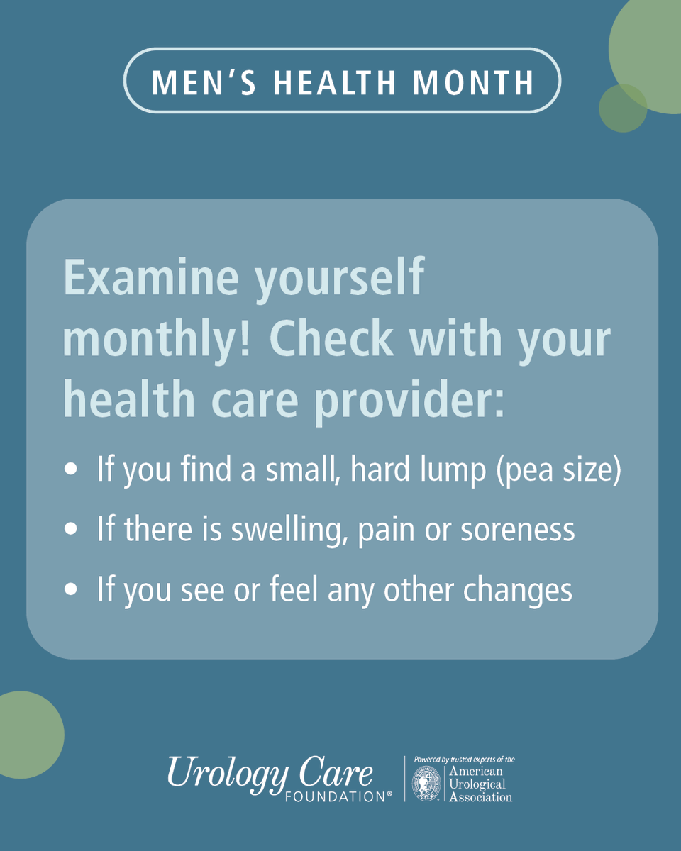 A testicular self-exam is a simple yet powerful tool for spotting potential issues like tumors. Every man and teenage boy should master this essential skill. Ready to learn how? Click the link for a straightforward, step-by-step guide! #MensHealthMonth

bit.ly/3RhsN3K