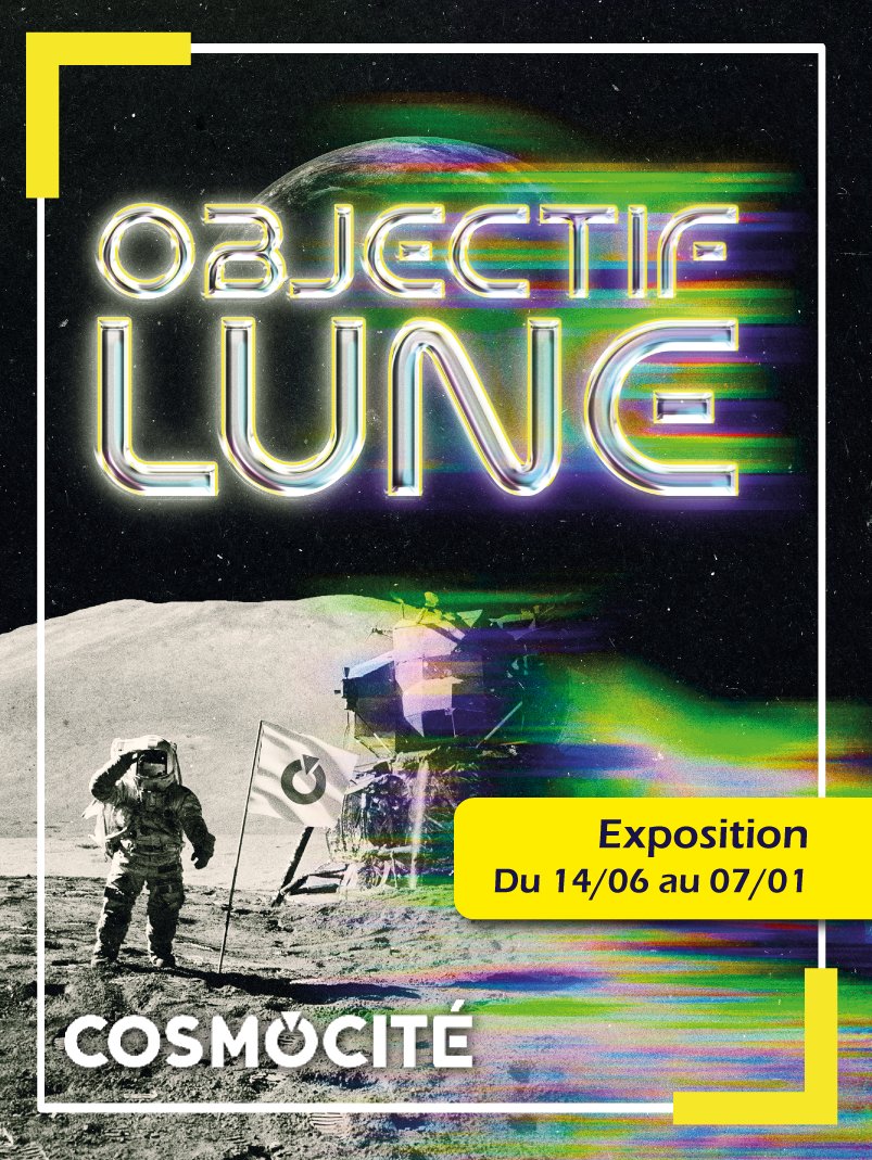 Missions passées, défis futurs : partez à la (re)découverte de la Lune !
Venez découvrir une exposition à Cosmocité sur l’exploration lunaire et les projets de demain  !🚀
📅 14 juin 2025 – 7 janv. 2026