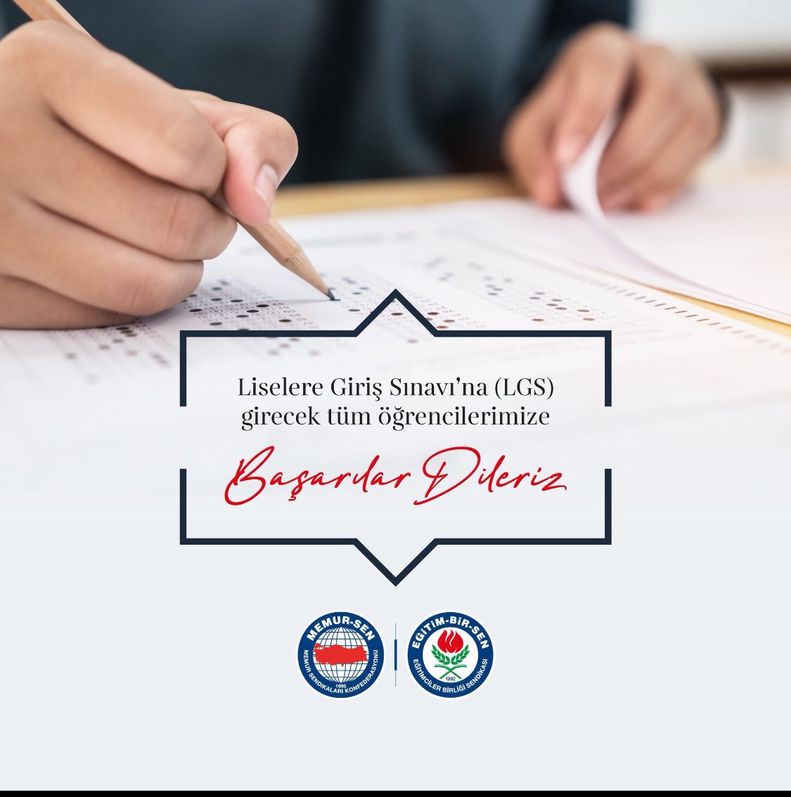 15 Haziran 2025 Pazar günü yapılacak olan Liselere Giriş Sınavına katılacak olan öğrencilerimize  başarılar diliyoruz