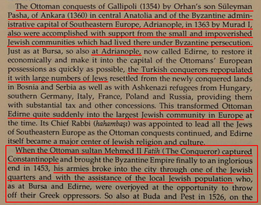 "J*daism is the religion of Satan; Islam of his slaves."

- Medieval proverb.

When Mehmed II occupied Constantinople in 1453, Ottoman forces entered through a j*wish quarter, helped by local j*ws.

J*ws, likewise, regarded Ottomans as defenders of the j*wish faith.

Safe to