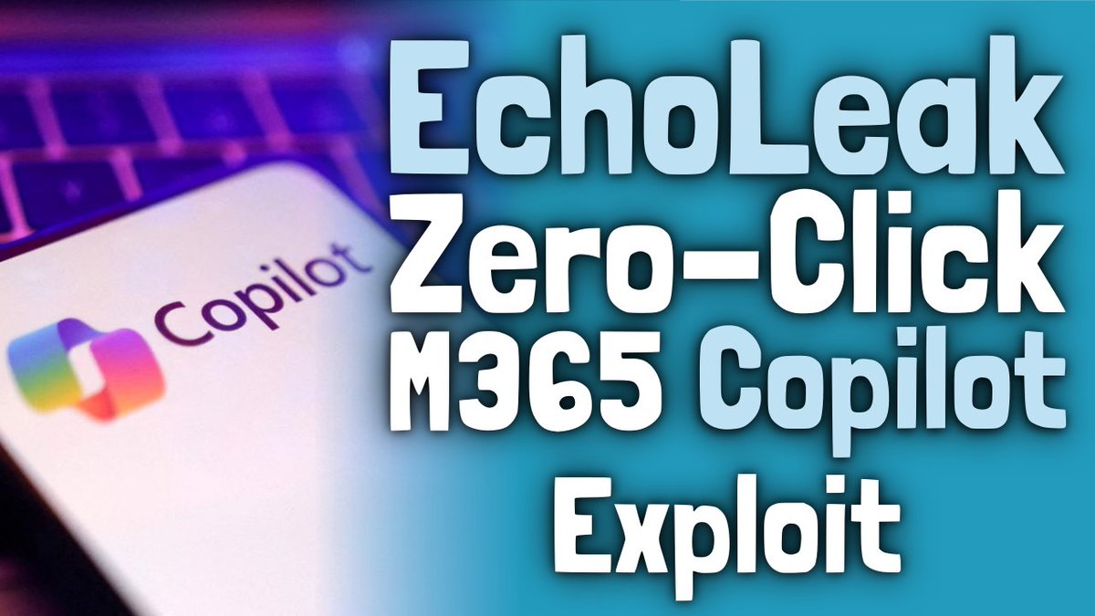 dcapitella's tweet image. An in-depth look at the recently published EchoLeak vulnerability on M365 Copilot by @Aim_Security_ that could lead to data exfiltration just by sending an email to a user who uses Microsoft Office365 Copilot.

youtu.be/Myf1cLsUxsk