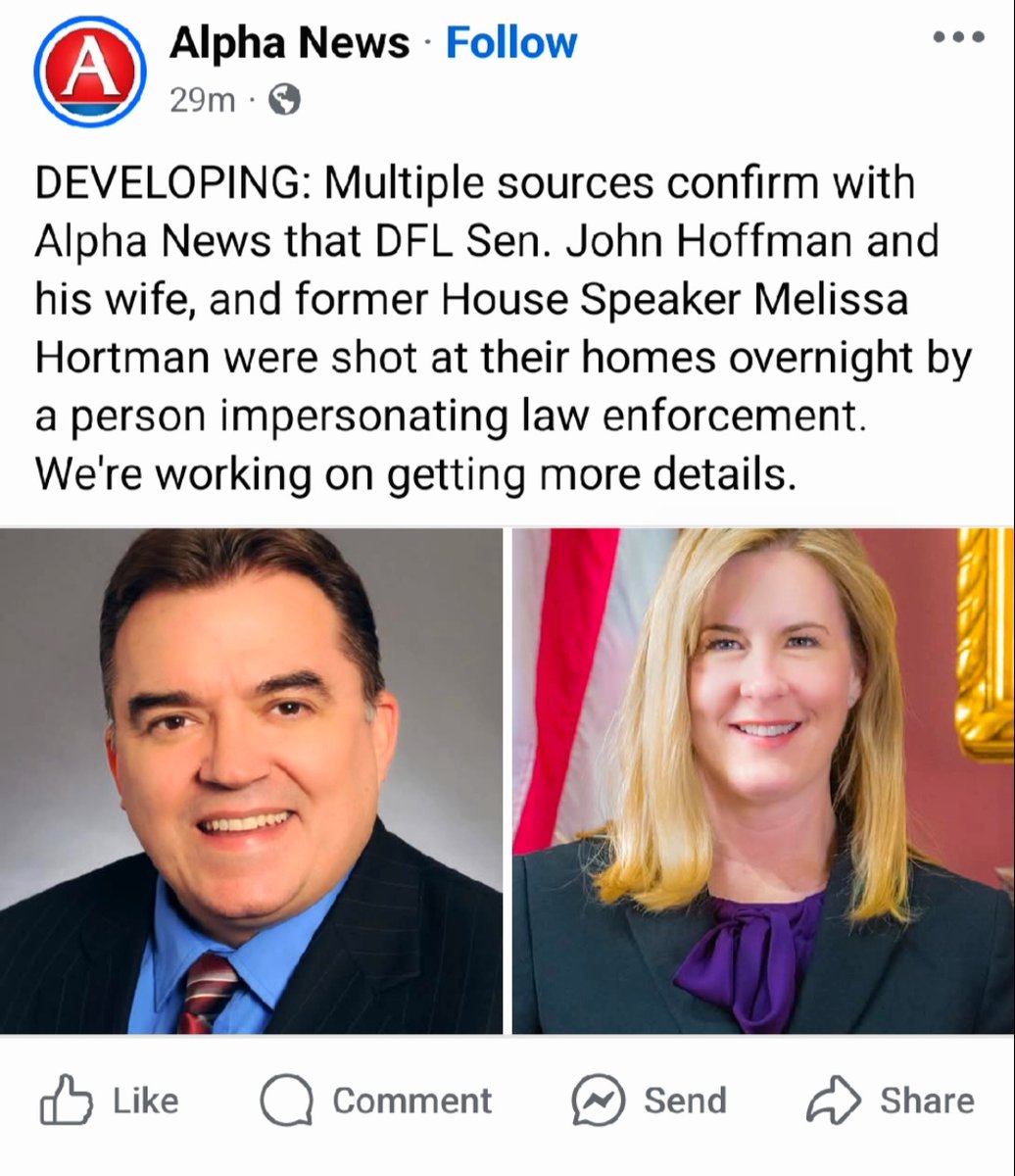 My thoughts and prayers are with my fellow legislators and their families during this devastating time.