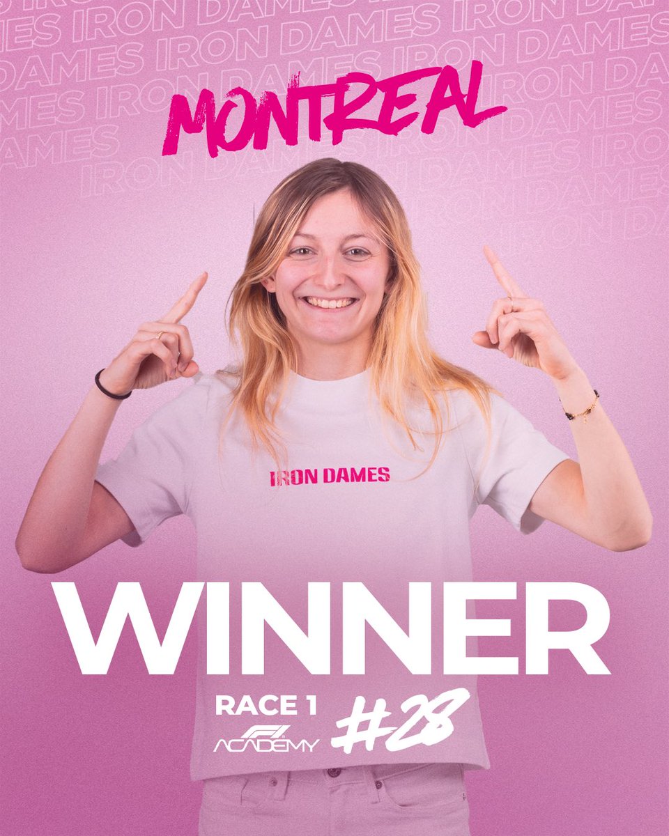 YESSS DORI!! 🏆

What a brilliant job by <a href="/DorianePin/">PIN DORIANE</a> to win an action-packed <a href="/f1academy/">F1 Academy</a> Race 1 in Montreal! 🎉

#F1Academy #IronDames #WomenDrivenByDreams #BeAnIronDame