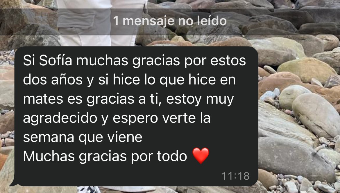 Dar clases lleva su trabajo pero luego te llegan estos mensajes y merece todo la pena (la semana que viene se gradúan) ❤️🥺