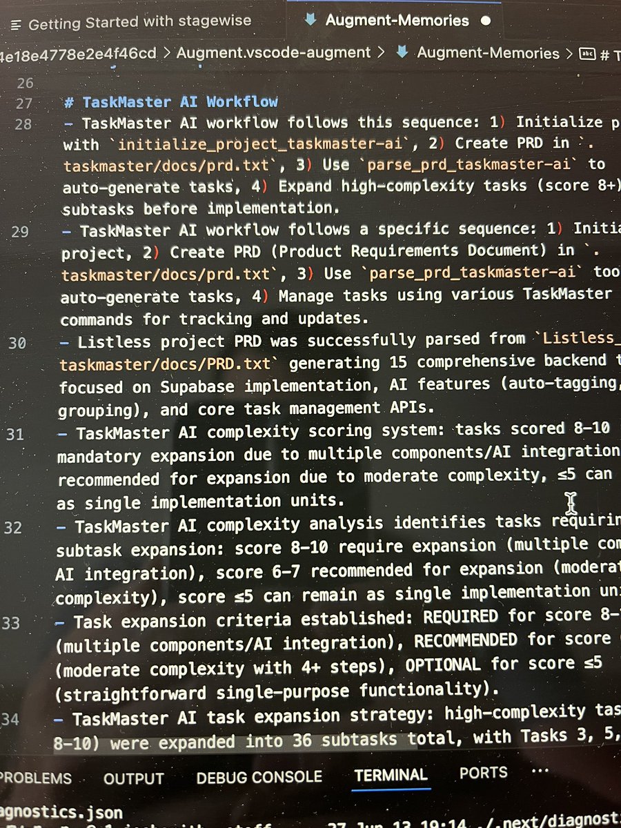 Josh_0080's tweet image. Accidentally deleted my @augmentcode Memories and having to rebuild them manually by chronologically prompting each chat to push relevant info to Memories. Each chat taking about 20mins to parse. @augmentcode is there a quicker way to do this?? 😪
Resulting Memories file also…