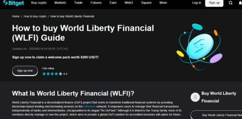 $WLFI fomo 开始于：

- <a href="/HTX_Global/">HTX</a>刚刚固定了一张带有 World Liberty Financial 徽标的图片
- @bitgetglobal今天早些时候发布了购买指南
- <a href="/Cobratate/">Andrew Tate</a>发布他将猿在
- 场外交易柜台报告价格为 0.45 美元及以上
<a href="/JyPatience/">AeCaibi</a> 盘前交易0.5-1.5美元 大来！很快了