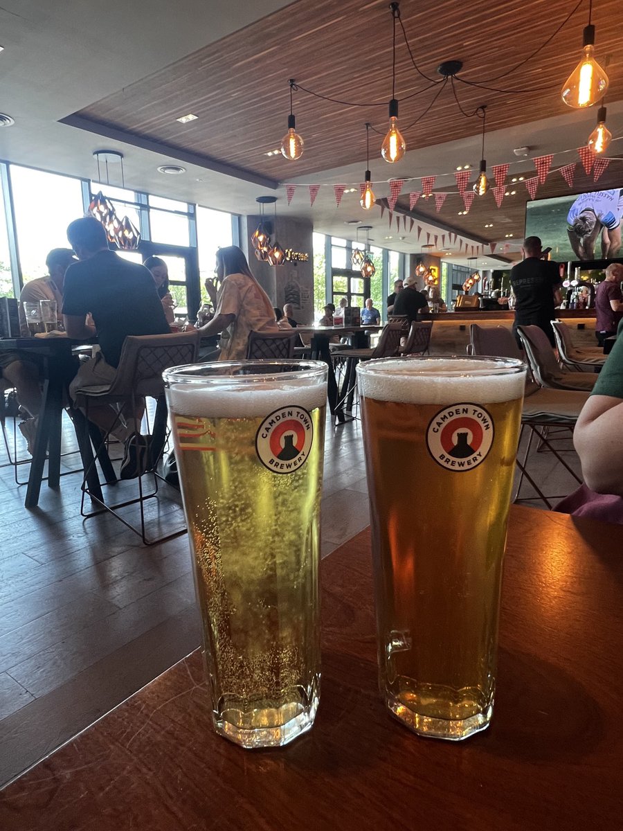 Couple of pints in the hotel bar of Camden hells and pale 

While we wait to go to see the Stereophonics in Huddersfield tonight!