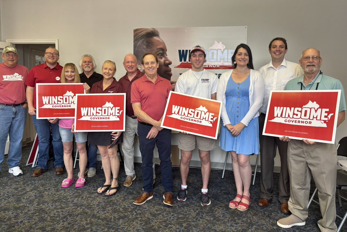 DRSuetterlein's tweet image. The new Winsome for Governor & GOP office is open at 110 E. Main Street in Salem! The Salem GOP is ready to help Winsome Sears, John Reid, Jason Miyares, and Joe McNamara win this November!
