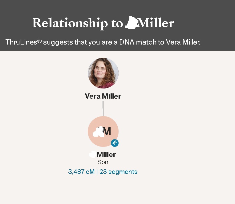 So bad that Ancestry's ThruLines matches my son with me because his kit is under my account anyway. Keep waiting for a DNA miracle on Ancestry. I was an beta tester of Ancestry's autosomal test when it came out.
