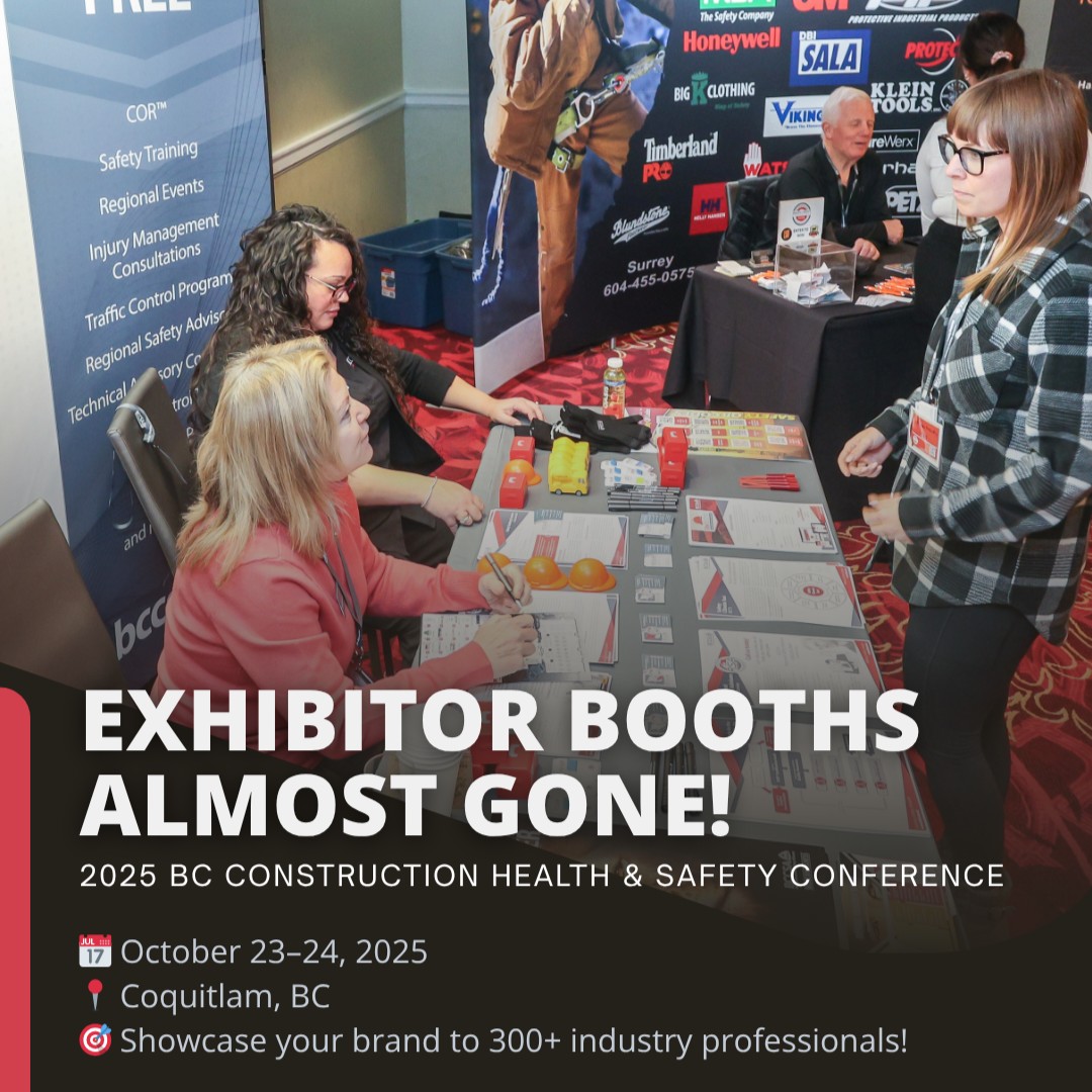 BCCSA (@bccsabesafe) on Twitter photo Thinking about exhibiting at the 2025 BC Construction Health & Safety Conference? Now’s the time—only a few spots remain!
📅 October 23–24, 2025
📍 Executive Plaza Hotel, Coquitlam, BC
📧 For more information, email lgarcea@bccsa.ca
#BCCSA #ConstructionSafety Thinking about exhibiting at the 2025 BC Construction Health & Safety Conference? Now’s the time—only a few spots remain!
📅 October 23–24, 2025
📍 Executive Plaza Hotel, Coquitlam, BC
📧 For more information, email lgarcea@bccsa.ca
#BCCSA #ConstructionSafety