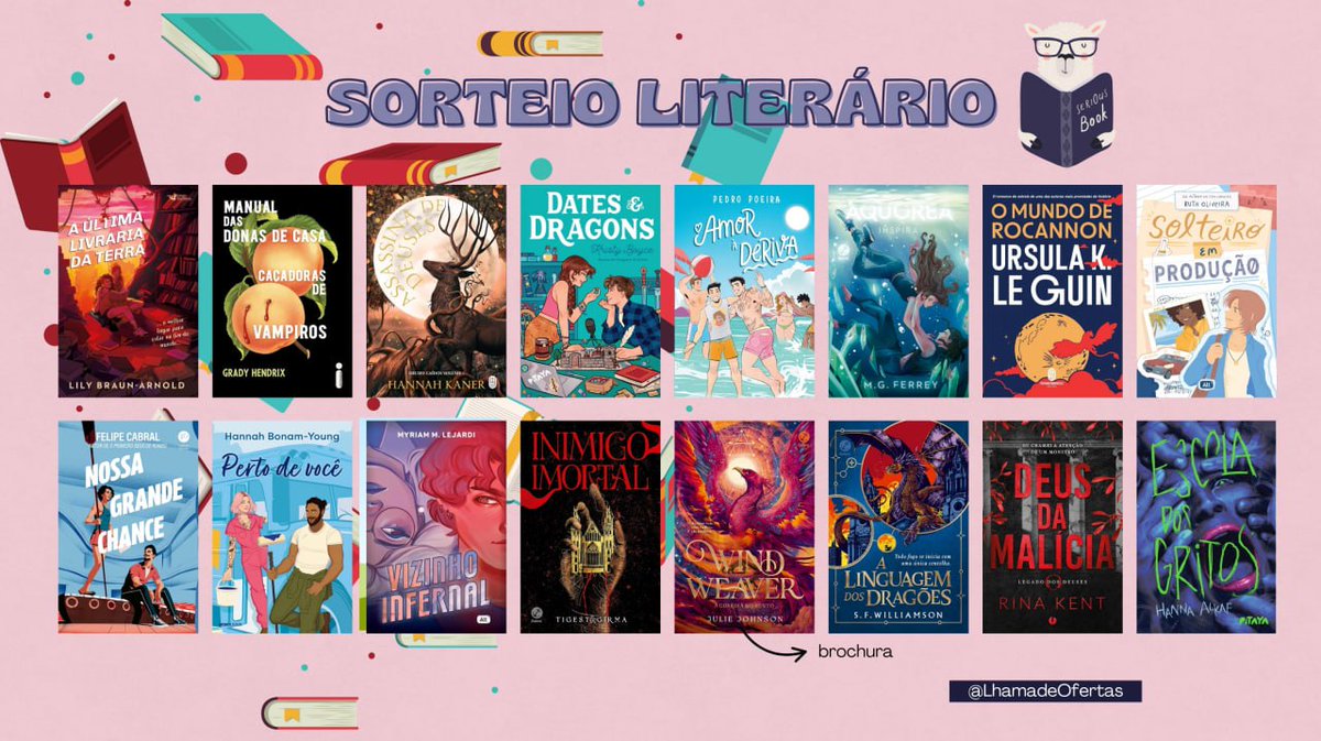 Lhama de Ofertas (@lhamadeofertas) on Twitter photo ✨ Sorteio Literário✨
🏆 Prêmio: 1 livro da seleção ou R$50 no pix!
📜 Regras:
➡️ Seguir <a href="/LhamadeOfertas/">Lhama de Ofertas</a>
➡️ RT no FIXADO
➡️ Dar RT aqui e prontinho!
🗓 Resultado dia 22/06!
Boa sorte a todos! ❤️ ✨ Sorteio Literário✨
🏆 Prêmio: 1 livro da seleção ou R$50 no pix!
📜 Regras:
➡️ Seguir <a href="/LhamadeOfertas/">Lhama de Ofertas</a>
➡️ RT no FIXADO
➡️ Dar RT aqui e prontinho!
🗓 Resultado dia 22/06!
Boa sorte a todos! ❤️