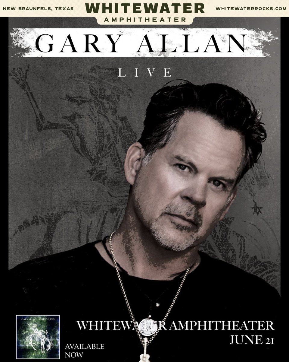 WhitewaterRocks's tweet image. “Cause every storm runs out of rain...” 🌧️
🎶 Come sing your heart out with @GaryAllan next Saturday!
📅 June 21 |🎟️ tixr.com/e/136811
#GaryAllan #CountryMusicVibes #ConcertNight #livecountrymusic