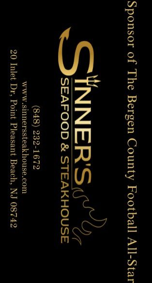 GAME DAY!!! Come support these young men in their last high school football game!! 6pm start Lyndhurst High school@VarsityAces <a href="/bcarrnjsports1/">Brian Carr-North Jersey HS “Football Show"</a> <a href="/JSZ_Sports/">Jersey Sports Zone</a> <a href="/SunilSportsNews/">Sports News By Sunil Sunder Raj</a> <a href="/HSSportsNJ/">NJ.com HS Sports</a> <a href="/dailyrecordspts/">Daily Record Sports</a> <a href="/NJICathletics/">NJIC</a> 
Thanks to our Sponsor for making this possible <a href="/SinnersSteak/">Sinner's Steakhouse</a>